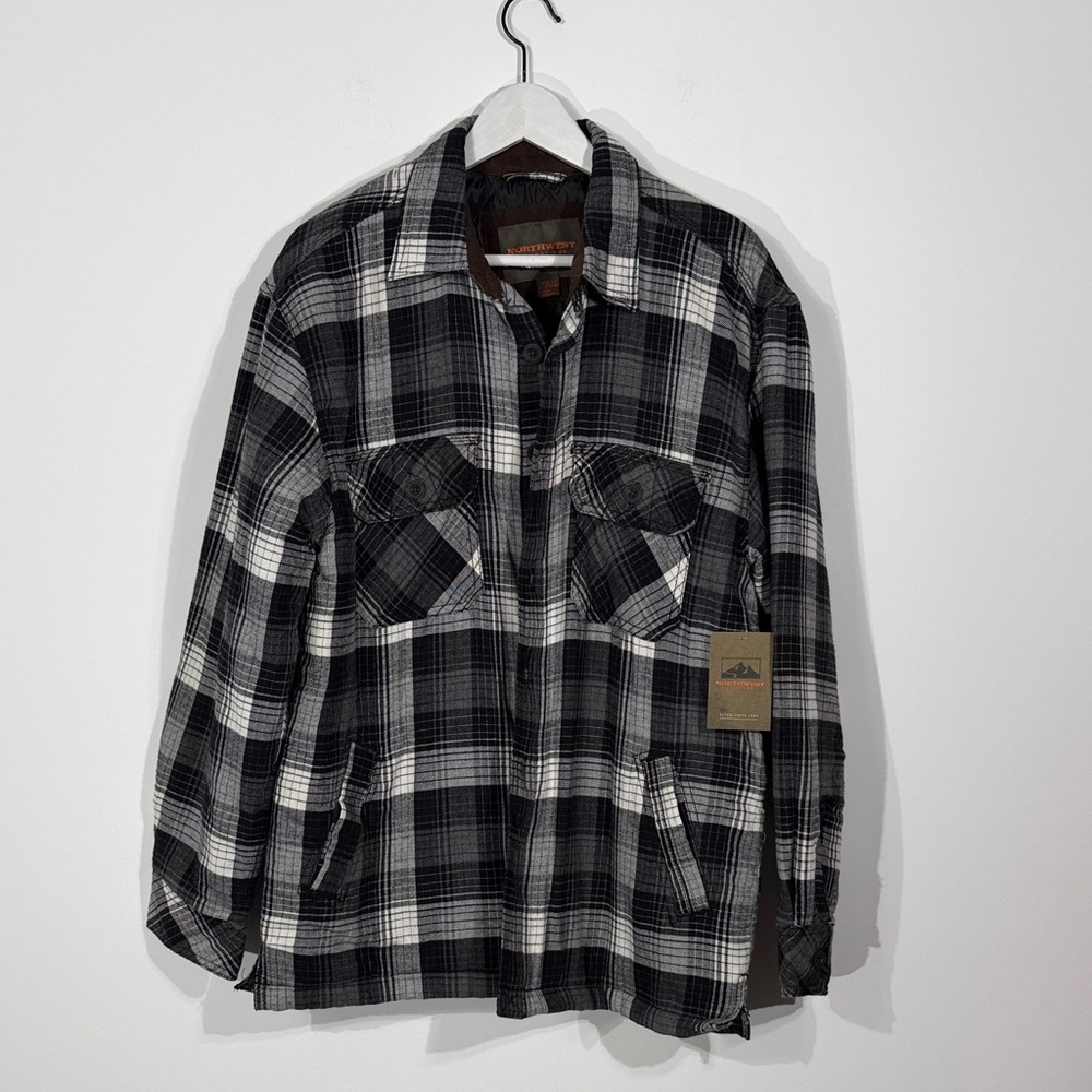 Northwest Black and White Plaid Puffer Jacket